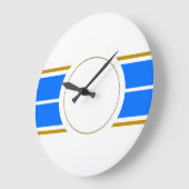 Leichtathletik-Spaß Bright Blue Racing Streifen au Große Wanduhr (Winkel)