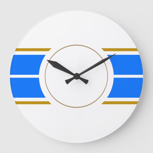 Leichtathletik-Spaß Bright Blue Racing Streifen au Große Wanduhr (Vorderseite)