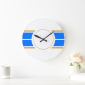 Leichtathletik-Spaß Bright Blue Racing Streifen au Große Wanduhr (Zuhause)