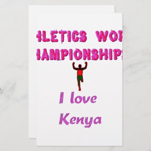 Leichtathletik-Weltmeisterschaften Kenia-Läufer: I Briefpapier (Vorne/Hinten)