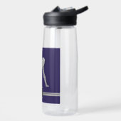 Leichtathletikläufer Faux-Silber-Glitter-Monogramm Trinkflasche (Links)
