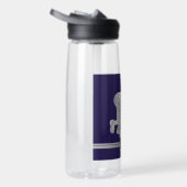 Leichtathletikläufer Faux-Silber-Glitter-Monogramm Trinkflasche (Rechts)