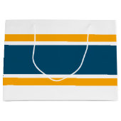 Leichtathletische Aquamarin-gelbe Rennstreifen auf Große Geschenktüte (Vorderseite)