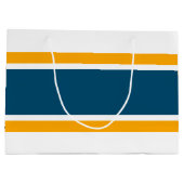 Leichtathletische Aquamarin-gelbe Rennstreifen auf Große Geschenktüte (Rückseite)