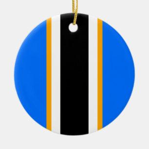 Leichtathletische, hellblaue, gelbe schwarze Strei Keramik Ornament