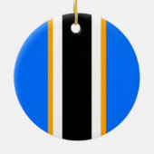 Leichtathletische, hellblaue, gelbe schwarze Strei Keramik Ornament (Hinten)