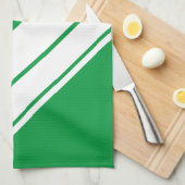 Leichtathletische, helle Kelly Grüne Streifen Geschirrtuch (Viertel Falte)