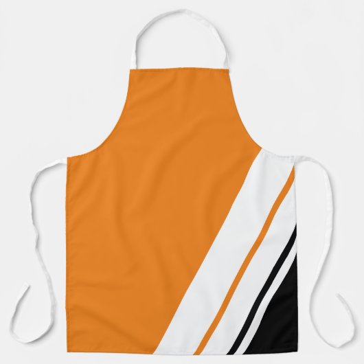 Leichtathletische, helle Orange Schwarz-weiß Racin Schürze (Vorderseite)