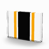 Leichtathletische schwarz-gelbe, weiße, fette Renn Fotoblock (Rechts)