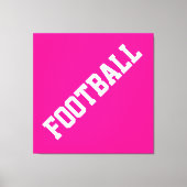 Leichtathletischer, schlanker weißer FUSSBALL-Text Leinwanddruck (Vorderseite)