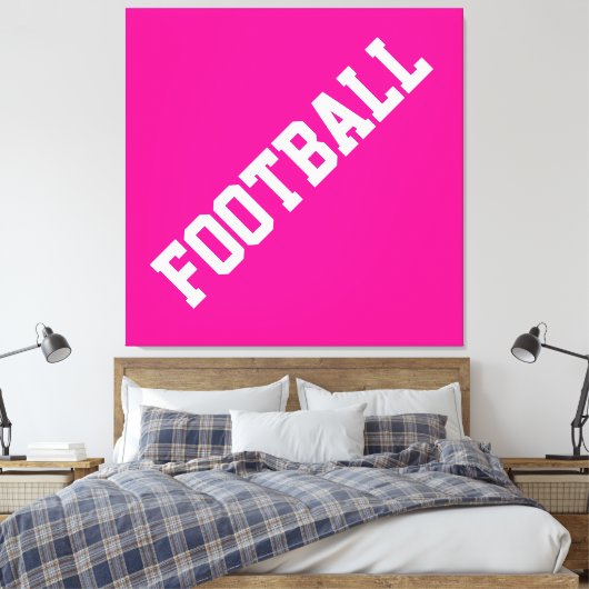 Leichtathletischer, schlanker weißer FUSSBALL-Text Leinwanddruck (Insitu (Schlafzimmer))