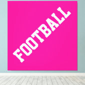 Leichtathletischer, schlanker weißer FUSSBALL-Text Leinwanddruck (Insitu (Holzboden))