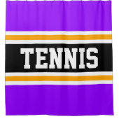 Leichtathletischer Spaß Helle Lila Gelbe TENNIS St Duschvorhang (Vorderseite)