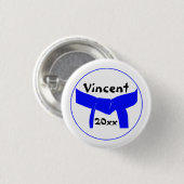 Leichtblauer Gürtel für Kampfkunst Button (Vorne & Hinten)