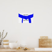 Leichtblauer Gürtel für Kampfkunst Poster (Küche)