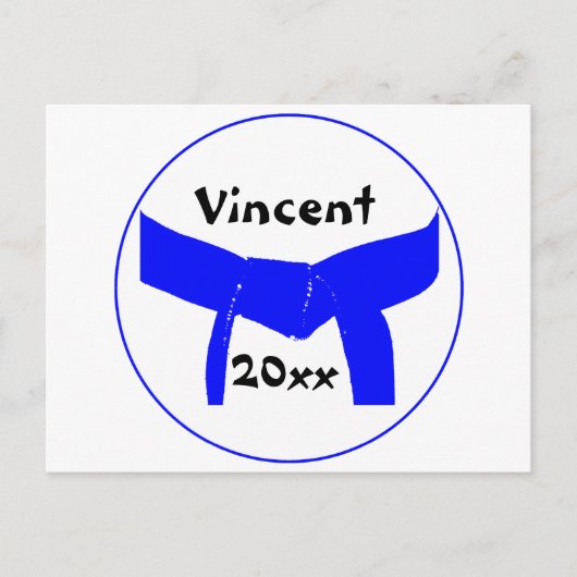 Leichtblauer Gürtel für Kampfkunst Postkarte (Vorderseite)