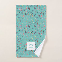 Leichte Aquamarine Blüte WERTVOLL bis GOT-Monogram Handtuch