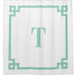 Leichte Aquamarine griechische Tastenkombination Duschvorhang