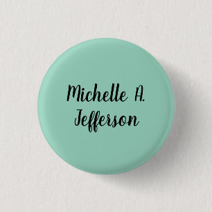 Leichte Aquamarine Handschrift Creative Trendy Nam Button