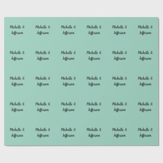 Leichte Aquamarine Handschrift Creative Trendy Nam Geschenkpapier (Flach)