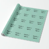 Leichte Aquamarine Handschrift Creative Trendy Nam Geschenkpapier (Ungerollt)
