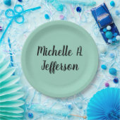 Leichte Aquamarine Handschrift Creative Trendy Nam Pappteller (Party)