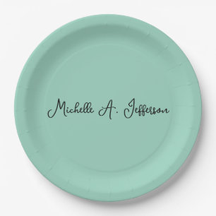 Leichte Aquamarine Handschrift Creative Trendy Nam Pappteller