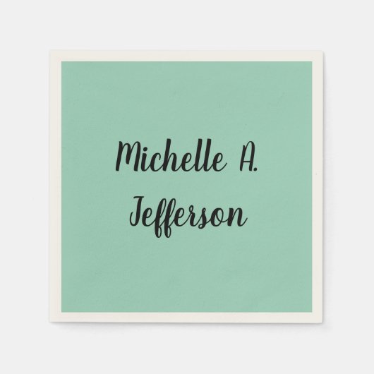 Leichte Aquamarine Handschrift Creative Trendy Nam Serviette (Vorderseite)