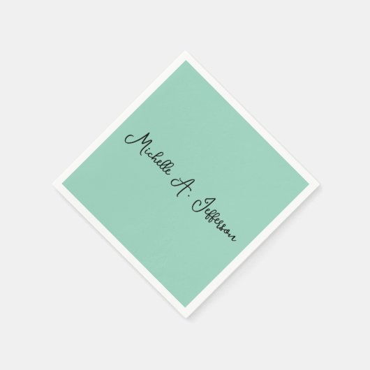 Leichte Aquamarine Handschrift Creative Trendy Nam Serviette (Ecke)