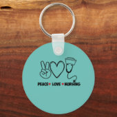 Leichte Aquamarine Liebe nährend Wertschätzung Schlüsselanhänger (Vorderseite)