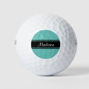 Leichte Aquamarine schwarze Streifen-Skriptbezeich Golfball