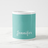 Leichte Aquamarine Trendy Moderne Minimalistische Jumbo-Tasse (Vorderseite)