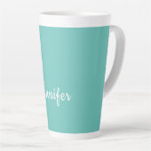 Leichte Aquamarine Trendy Moderne Minimalistische Milchtasse (Rechte Ecke)