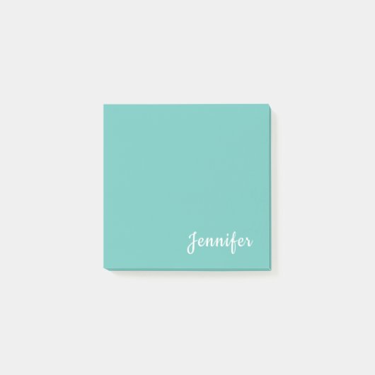 Leichte Aquamarine Trendy Moderne Minimalistische  Post-it Klebezettel (Vorderseite)