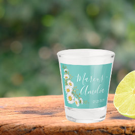 Leichte Aquamarine und weiße Hochzeiten Schnapsglas