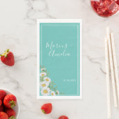 Leichte Aquamarine und weiße Hochzeiten Serviette (Beispiel)