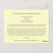 Leichte Bananenpudding-Rezept Postkarte (Rückseite)