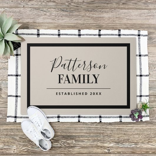Leichte Beige-Familie Monogram Doormat Fußmatte