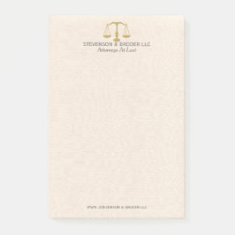 Leichte beige Leinen & Gold Law Practice Scale Post-it Klebezettel
