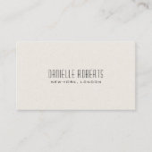 Leichte Beige Linen Textur QR Code Visitenkarte (Vorderseite)