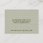 Leichte beige Linen & weiße Spitzen Visitenkarte (Rückseite)