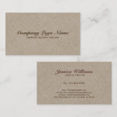 Leichte Beige natürliche Imitate Leinen Burlap Fab Visitenkarte (Vorne/Hinten)