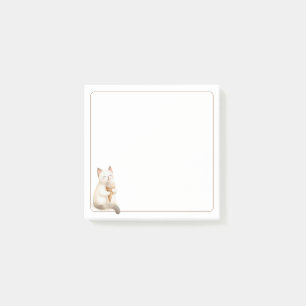 Leichte, beige Niedliche Katze mit Eiscreme Post-it Klebezettel