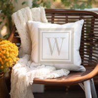 Leichte Beige und Weiß-Classic-Quadrat-Monogramm