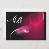 LEICHTE BIRD IN PINK FUCHSIA MONOGRAMM EINLADUNG (Vorderseite)