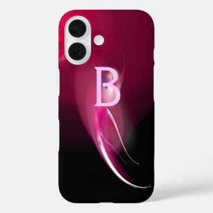 LEICHTE BIRD / PINK FUCHSIA ABSTRAKTES MONOGRAMM iPhone 16 HÜLLE