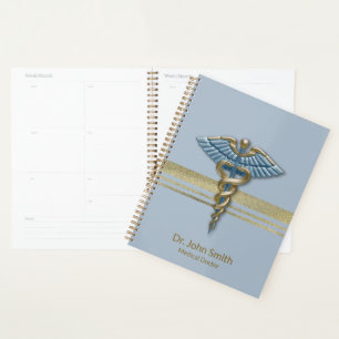 Leichte blaue Caduceus Imitate Gold Streifen Planer