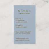 Leichte blaue Caduceus Imitate Gold Streifen Visitenkarte (Rückseite)