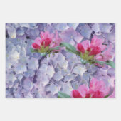 Leichte blaue und rosa Hydrangea Wrapping Paper Sh Geschenkpapier Set (Vorderseite)