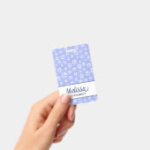 Leichte blaue und weiße Farbpaare Print Monogram Ausweis (Handheld)